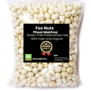 Premium Quality Fresh And Organic Fox Nuts Lotus Seeds Phool Makhana 400 Gram