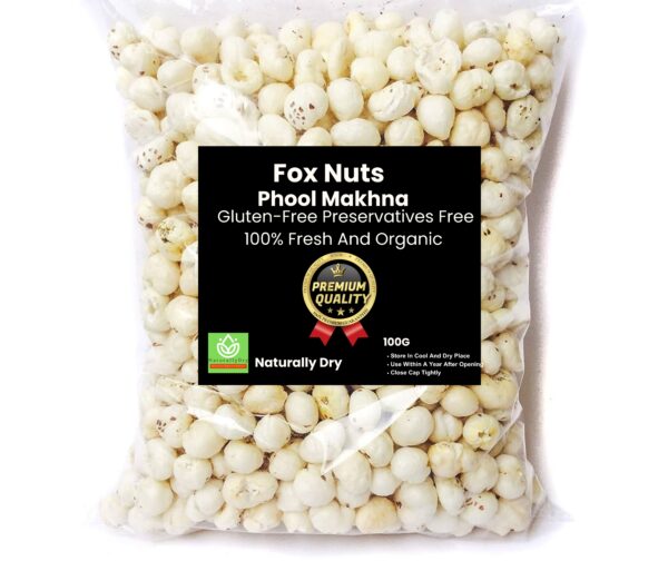 Premium Quality Fresh And Organic Fox Nuts Lotus Seeds Phool Makhana 400 Gram